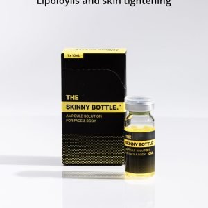 The skinny bottle fat dissolver ampoule solution for face and body 10ml, black and yellow box